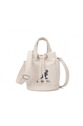 Kangol Flocking Simbol Canvas Bucket Bag- Ivory 3791